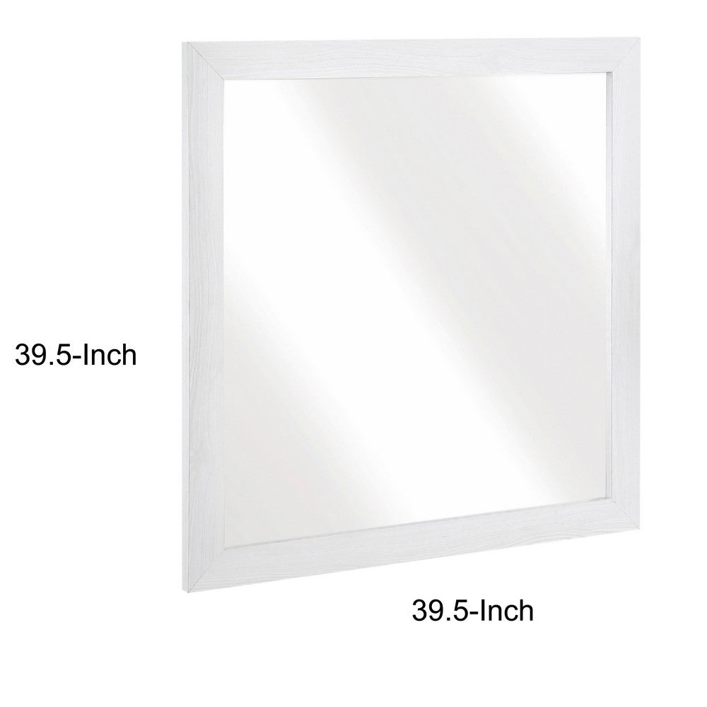 Eby Vanity Dresser Mirror, Modern White Wood Finish, 40 x 40 - BM351950