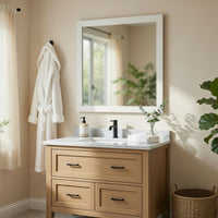 Eby Vanity Dresser Mirror, Modern White Wood Finish, 40 x 40 - BM351950