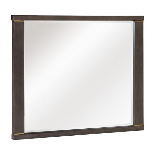 Carie Vanity Dresser Mirror, Brownish Gray Mindy Veneer, 35 x 43 - BM351951