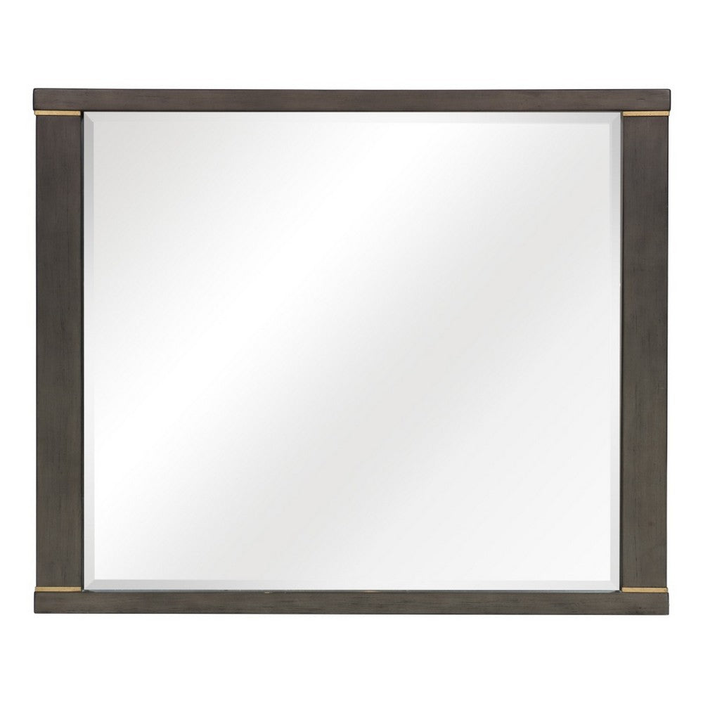 Carie Vanity Dresser Mirror, Brownish Gray Mindy Veneer, 35 x 43 - BM351951