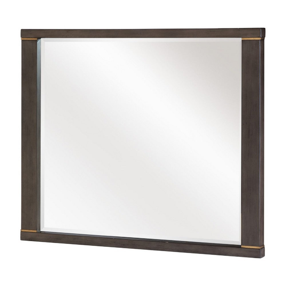 Carie Vanity Dresser Mirror, Brownish Gray Mindy Veneer, 35 x 43 - BM351951