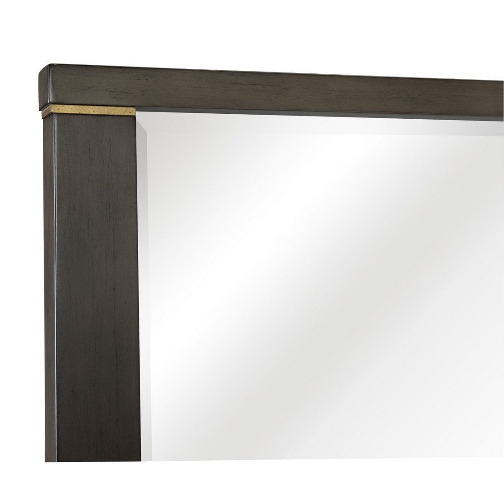 Carie Vanity Dresser Mirror, Brownish Gray Mindy Veneer, 35 x 43 - BM351951