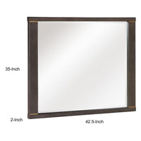 Carie Vanity Dresser Mirror, Brownish Gray Mindy Veneer, 35 x 43 - BM351951