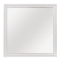 Teich Vanity Dresser Mirror, Modern Glam White Wood Frame, 39x 39 - BM351952
