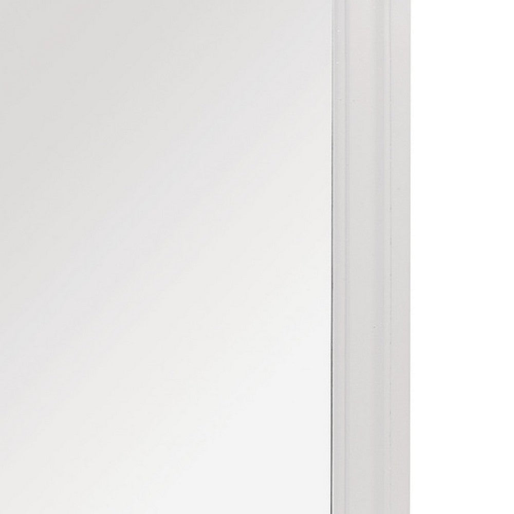 Teich Vanity Dresser Mirror, Modern Glam White Wood Frame, 39x 39 - BM351952