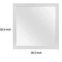 Teich Vanity Dresser Mirror, Modern Glam White Wood Frame, 39x 39 - BM351952