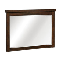 Daisy Vanity Dresser Mirror, Rustic Brown Mango Veneer Frame, 35 x 48 - BM351953