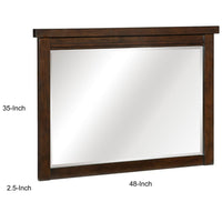 Daisy Vanity Dresser Mirror, Rustic Brown Mango Veneer Frame, 35 x 48 - BM351953