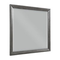 Stacy Vanity Dresser Mirror, Wire Brushed Gray Wood Frame, 39 x 41 - BM351954
