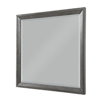 Stacy Vanity Dresser Mirror, Wire Brushed Gray Wood Frame, 39 x 41 - BM351954