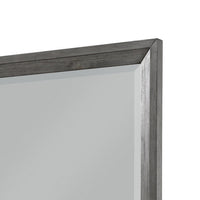 Stacy Vanity Dresser Mirror, Wire Brushed Gray Wood Frame, 39 x 41 - BM351954