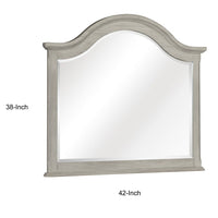 Ugo Vanity Dresser Mirror, Farmhouse Light Gray, 38 x 42 Arched Frame - BM351955