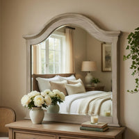 Ugo Vanity Dresser Mirror, Farmhouse Light Gray, 38 x 42 Arched Frame - BM351955