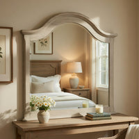 Ugo Vanity Dresser Mirror, Farmhouse Light Gray, 38 x 42 Arched Frame - BM351955