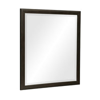 Pagi Vanity Dresser Mirror, Dark Charcoal Black Wood Frame, 38 x 42 - BM351956