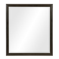 Pagi Vanity Dresser Mirror, Dark Charcoal Black Wood Frame, 38 x 42 - BM351956
