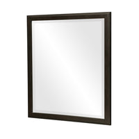 Pagi Vanity Dresser Mirror, Dark Charcoal Black Wood Frame, 38 x 42 - BM351956