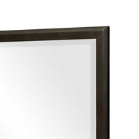 Pagi Vanity Dresser Mirror, Dark Charcoal Black Wood Frame, 38 x 42 - BM351956