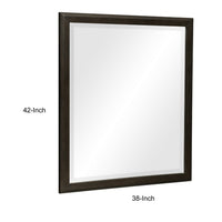 Pagi Vanity Dresser Mirror, Dark Charcoal Black Wood Frame, 38 x 42 - BM351956