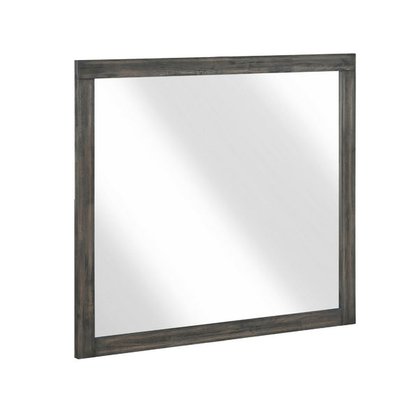 Deena Vanity Dresser Mirror, Brownish Gray Wood Frame, 36 x 41 - BM351957