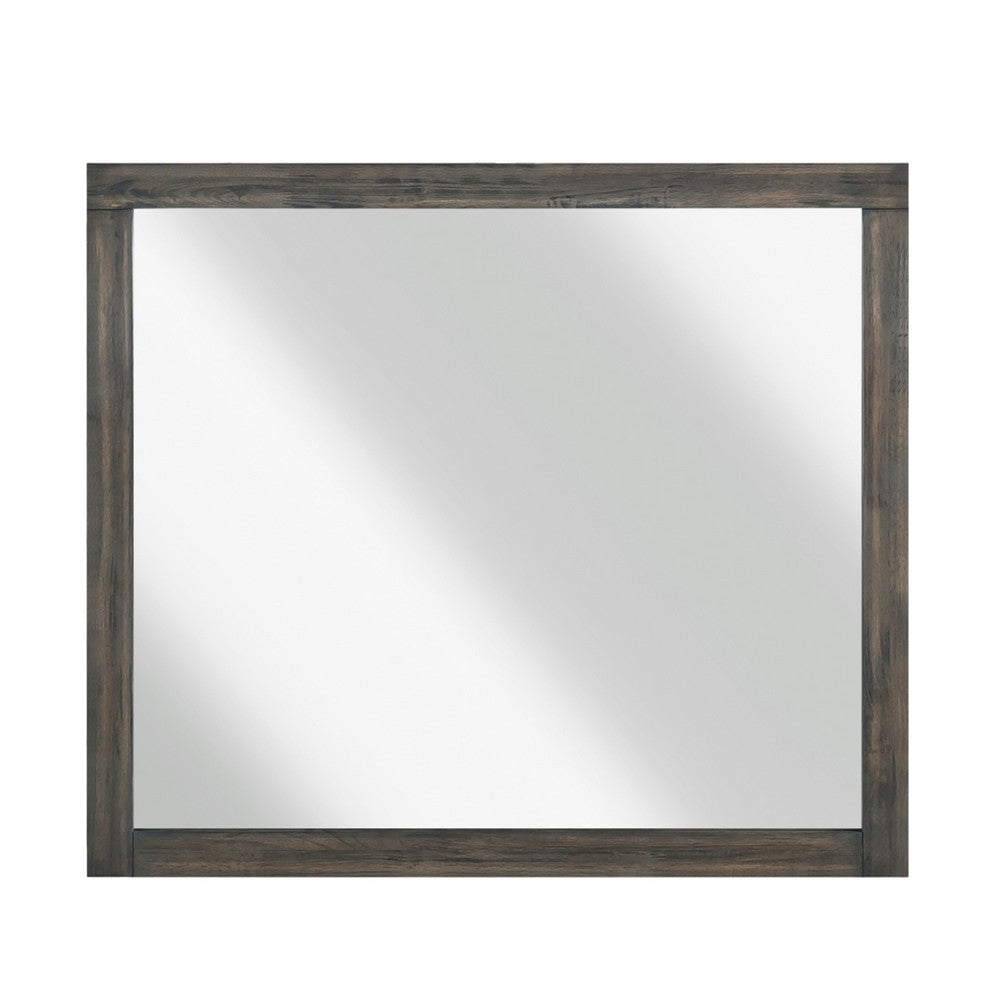 Deena Vanity Dresser Mirror, Brownish Gray Wood Frame, 36 x 41 - BM351957