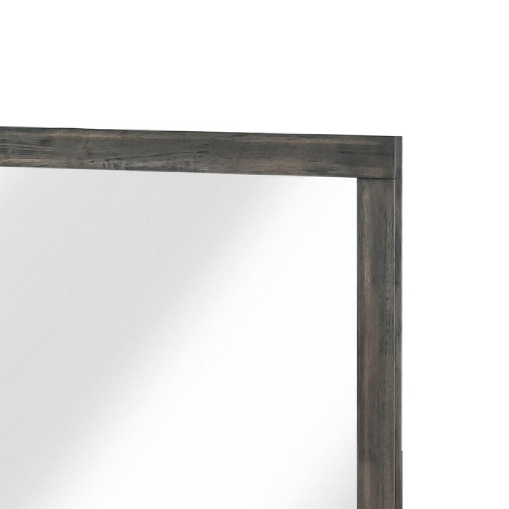 Deena Vanity Dresser Mirror, Brownish Gray Wood Frame, 36 x 41 - BM351957