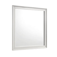 Etgo Dresser Mirror, Framed Design, Transitional White Wood, 39x39 Square - BM351958