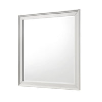 Etgo Dresser Mirror, Framed Design, Transitional White Wood, 39x39 Square - BM351958