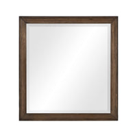Reva Dressing Mirror, Framed Design, Light Brown Wood, 32x34 Rectangular - BM351960