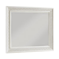 Rotu Dresser Mirror, Egg & Dart Molded Frame, Pearl White Wood, 40x46 - BM351961