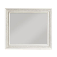 Rotu Dresser Mirror, Egg & Dart Molded Frame, Pearl White Wood, 40x46 - BM351961