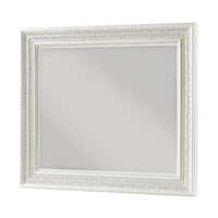 Rotu Dresser Mirror, Egg & Dart Molded Frame, Pearl White Wood, 40x46 - BM351961