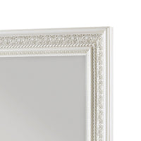 Rotu Dresser Mirror, Egg & Dart Molded Frame, Pearl White Wood, 40x46 - BM351961