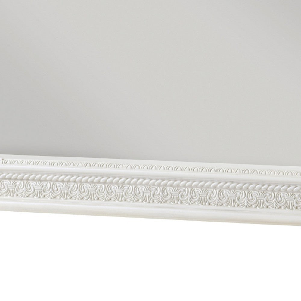 Rotu Dresser Mirror, Egg & Dart Molded Frame, Pearl White Wood, 40x46 - BM351961