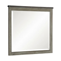 Cadie Dresser Mirror, Planked Top Rail, Antique Gray & Coffee Brown 38x42 - BM351962