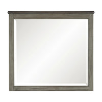 Cadie Dresser Mirror, Planked Top Rail, Antique Gray & Coffee Brown 38x42 - BM351962
