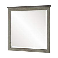 Cadie Dresser Mirror, Planked Top Rail, Antique Gray & Coffee Brown 38x42 - BM351962