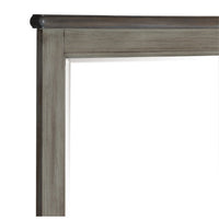 Cadie Dresser Mirror, Planked Top Rail, Antique Gray & Coffee Brown 38x42 - BM351962