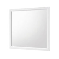 Ameya Dresser Mirror, Framed Design, Printed White Wood Grain, 36x39 - BM351963
