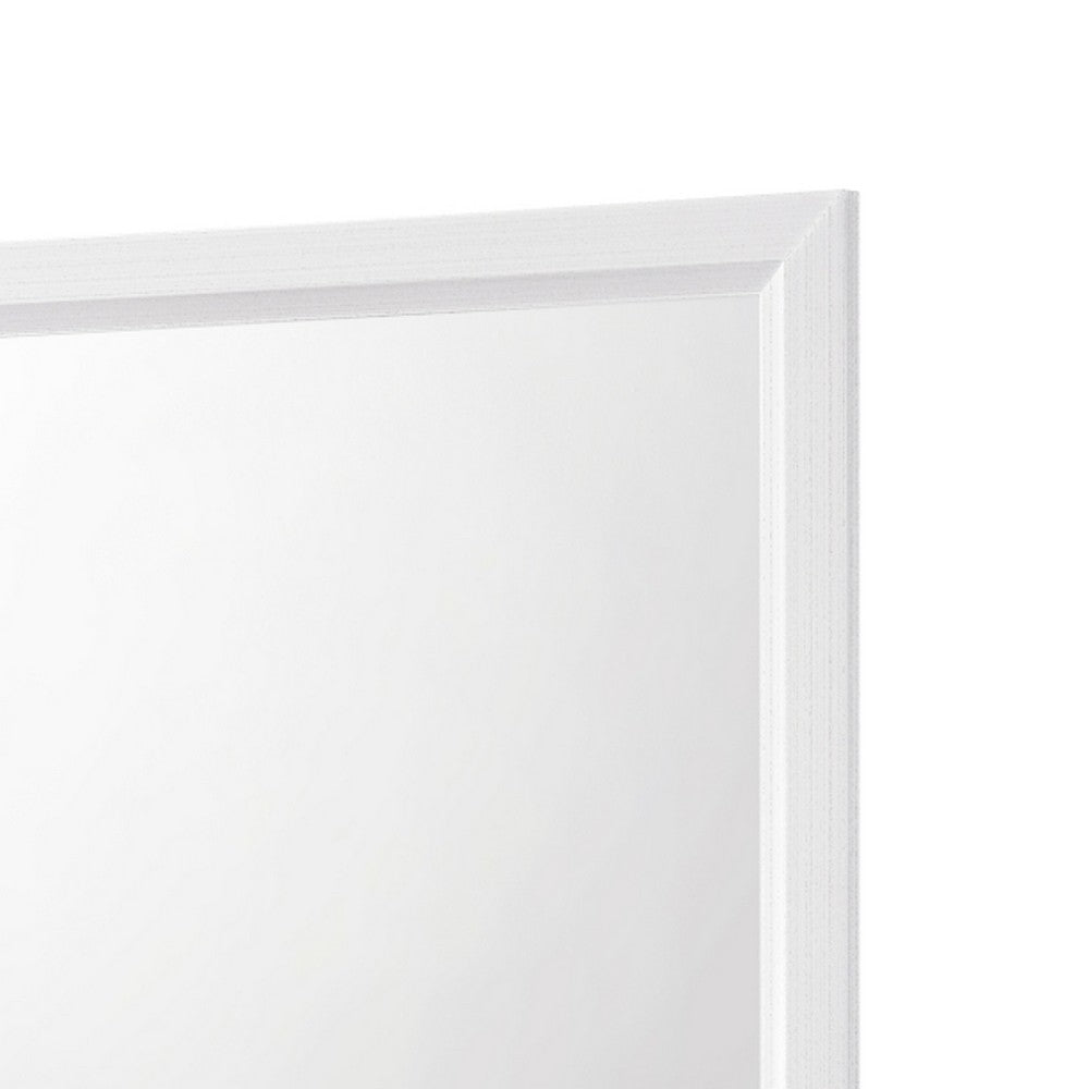 Ameya Dresser Mirror, Framed Design, Printed White Wood Grain, 36x39 - BM351963
