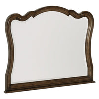 Deborah Dresser Mirror, Arched Frame w Routed Edges, Oak Brown 40x48 - BM351964