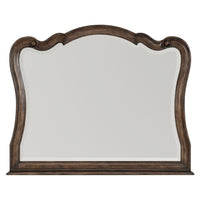 Deborah Dresser Mirror, Arched Frame w Routed Edges, Oak Brown 40x48 - BM351964