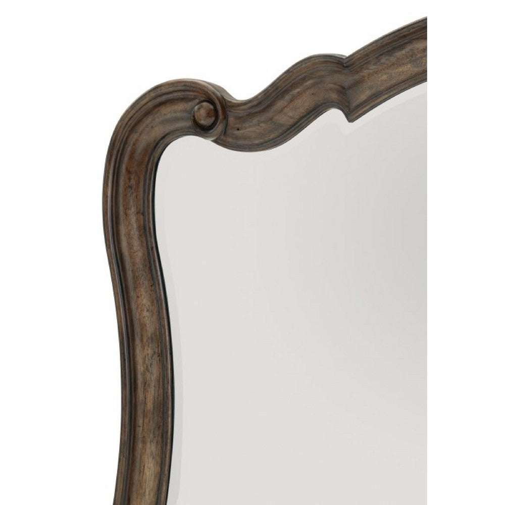 Deborah Dresser Mirror, Arched Frame w Routed Edges, Oak Brown 40x48 - BM351964