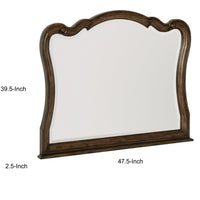 Deborah Dresser Mirror, Arched Frame w Routed Edges, Oak Brown 40x48 - BM351964
