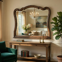 Deborah Dresser Mirror, Arched Frame w Routed Edges, Oak Brown 40x48 - BM351964