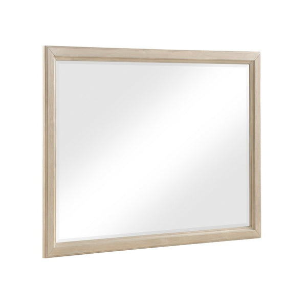 Hadly Dresser Mirror, Framed Design, Farmhouse Style, Beige Wood 38x51 - BM351965