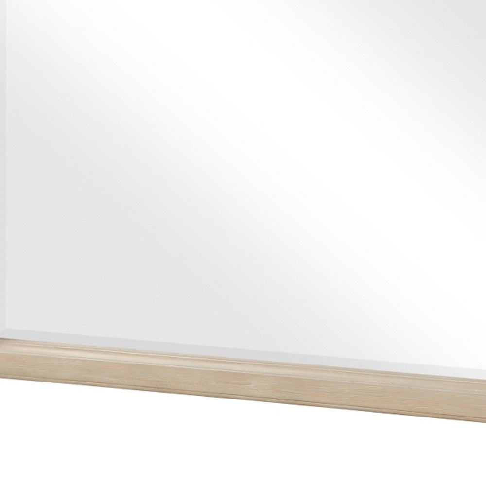 Hadly Dresser Mirror, Framed Design, Farmhouse Style, Beige Wood 38x51 - BM351965