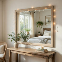 Hadly Dresser Mirror, Framed Design, Farmhouse Style, Beige Wood 38x51 - BM351965