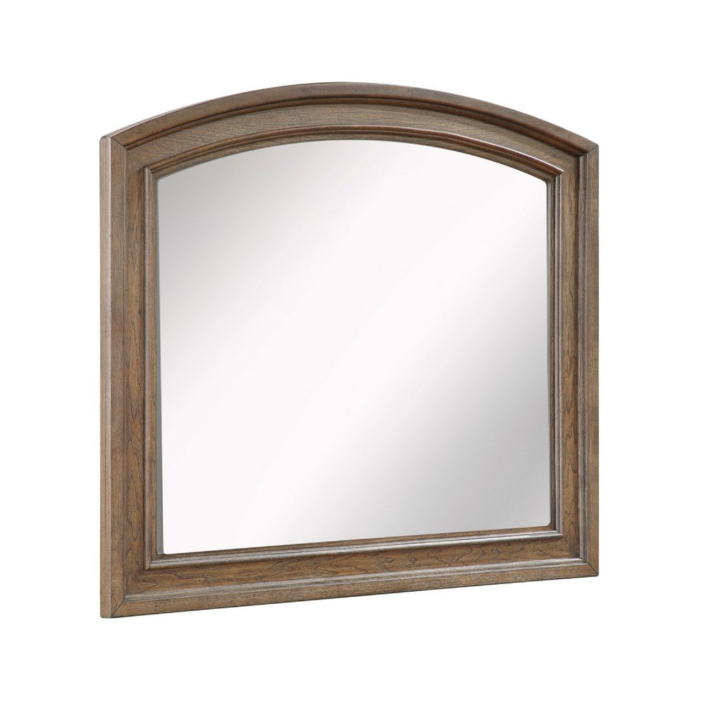 Bely Arched Dresser Mirror, Picture Frame Molding, Antique Brown 37x42 - BM351966