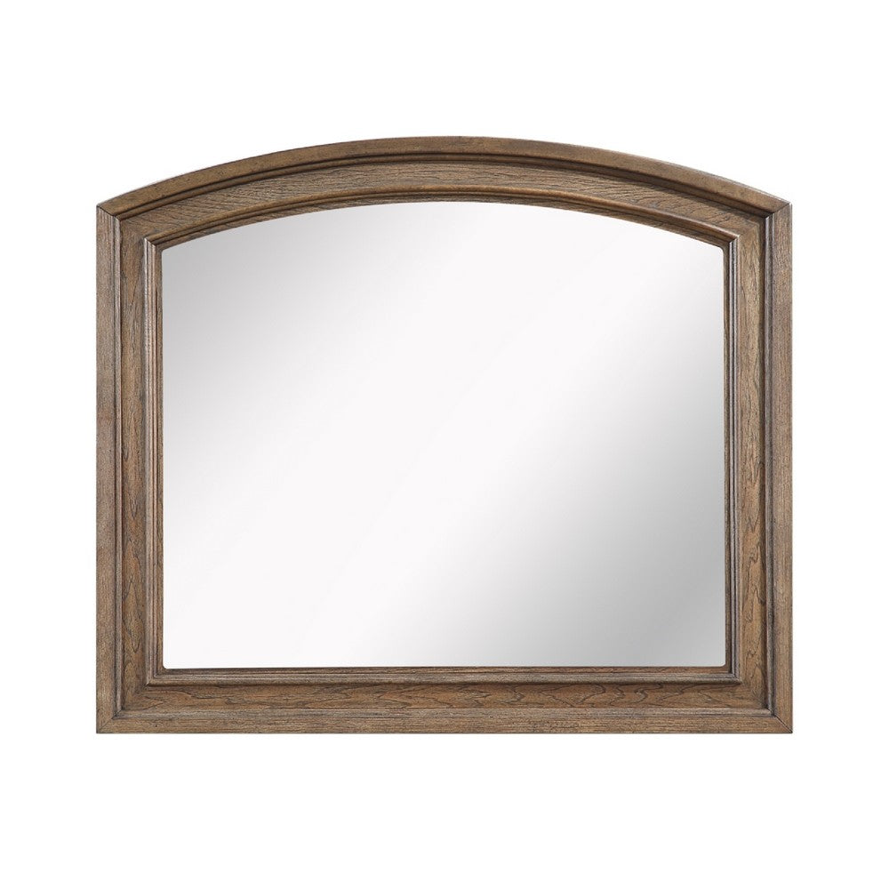 Bely Arched Dresser Mirror, Picture Frame Molding, Antique Brown 37x42 - BM351966
